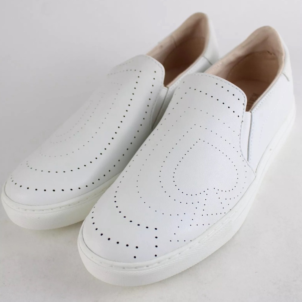 Women's Kate Spade Azores Slip-On Perforated Leather Sneakers  White s 10 NEW
